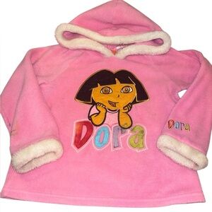 Vintage Y2K Dora Explorer Pink Fleece Hoodie 6x 🚨